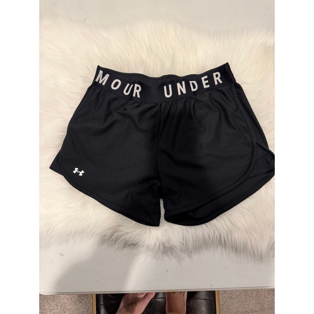 Under Armour Women’s Shorts Medium Black Athletic Running Logo Waistband